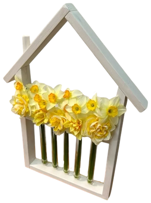 Ваза KraftHouse Домик С 5 колбами / 2039963647777 (белый)