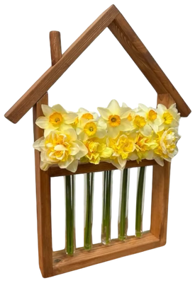 Ваза KraftHouse Домик С 5 колбами / 2039963633565 (ореховый)