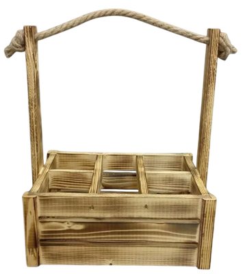 Ящик декоративный KraftHouse Для бутылок 5 ячеек 18x24x30 / 2039308890431 (обожженный)