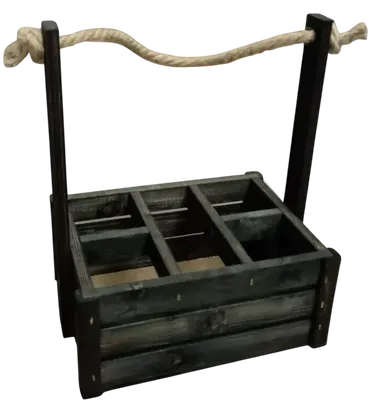 Ящик декоративный KraftHouse Для бутылок 5 ячеек 18x24x30 / 2039309169222 (черный)