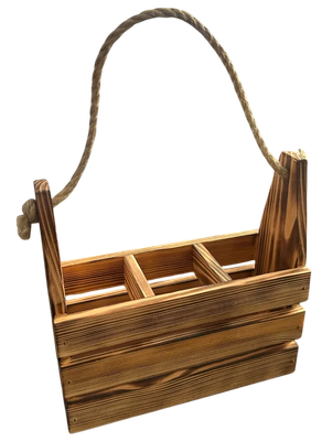 Ящик декоративный KraftHouse Для бутылок 3 ячейки 10x25x24 / 2043303378047 (обожженный)