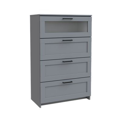 Комод Mio Tesoro Нави 4 ящика со стеклом / 2.15.02.030.1 (белый)