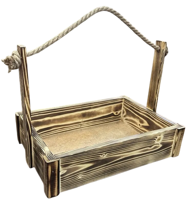 Ящик декоративный KraftHouse С джутовой ручкой 25x23x32 / 2041290513557 (обожженный)