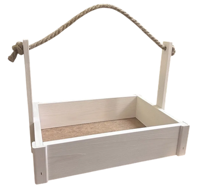 Ящик декоративный KraftHouse С джутовой ручкой 25x23x32 / 2041613045178 (белый)