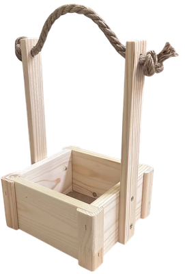 Ящик декоративный KraftHouse С джутовой ручкой 25x15x15 / 2041270124421 (натуральный)