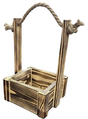 Ящик декоративный KraftHouse С джутовой ручкой 25x15x15 / 2041290352125 (обожженный)