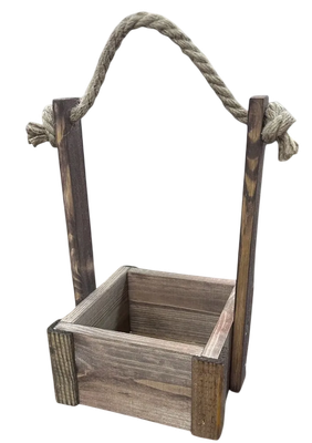 Ящик декоративный KraftHouse С джутовой ручкой 25x15x15 / 2041325862742 (ореховый)