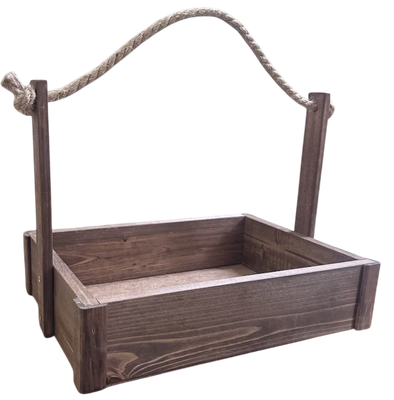 Ящик декоративный KraftHouse С джутовой ручкой 25x23x32 / 2041613037432 (ореховый)