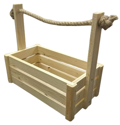 Ящик декоративный KraftHouse С джутовой ручкой 25x15x27 / 2038469131506 (натуральный)