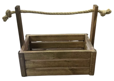 Ящик декоративный KraftHouse С джутовой ручкой 25x15x27 / 2040827717772 (ореховый)