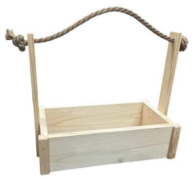 Ящик декоративный KraftHouse С джутовой ручкой 25x15x27 / 2041270120423 (натуральный)