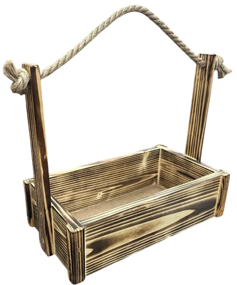 Ящик декоративный KraftHouse С джутовой ручкой 25x15x27 / 2041290495303 (обожженный)