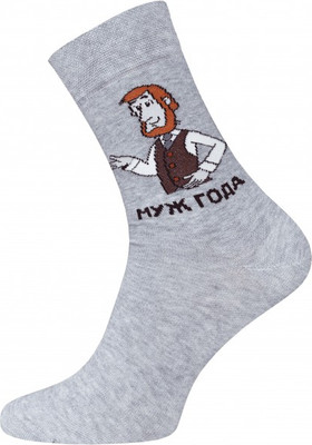 Носки Брестские 2153 Союзмультфильм Простоквашино рис.609 (р.29, серый меланж)
