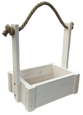 Ящик декоративный KraftHouse С джутовой ручкой 25x15x20 / 2041270122274 (белый)