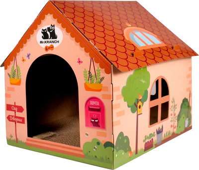 Домик-когтеточка Mr. Kranch С кошачьей мятой / MKR354236 (бежевый)