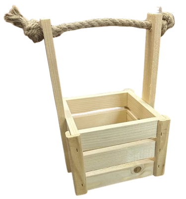 Ящик декоративный KraftHouse С джутовой ручкой 25x15x15 / 2039619250627 (натуральный)