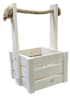 Ящик декоративный KraftHouse С джутовой ручкой 25x15x15 / 2039732542753 (белый)