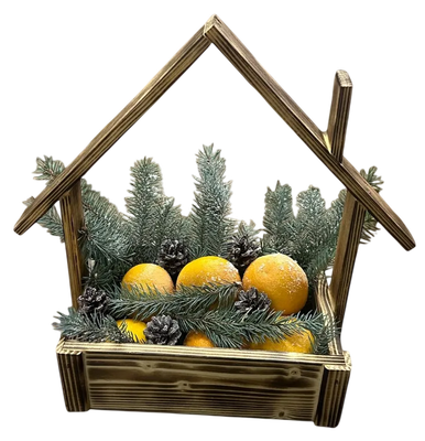 Ящик декоративный KraftHouse Домик С трубой 7.5x18x26 / 2041486077320 (обожженный)