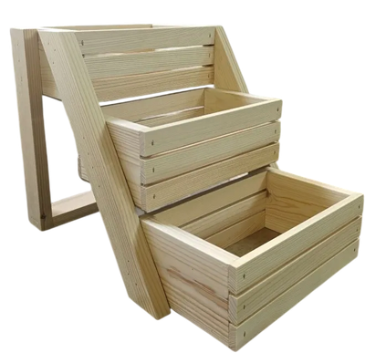 Стойка для цветов KraftHouse На 3 ящика 30x41x25 / 2044028546223 (натуральный)