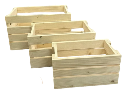 Набор ящиков декоративных KraftHouse 20x35x21, 16x30x17, 13x25x13 (натуральный, 3шт)