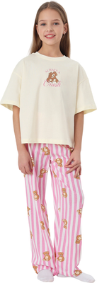 Пижама детская Mark Formelle 567747 (р.128-64, бежевый/медведи на полоске)