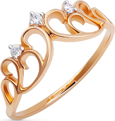 Кольцо из красного золота Кристалл CG88500226773 (р.15, с фианитами)