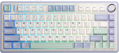 Клавиатура Aula F75 (фиолетовый/бежевый/зеленый/Gray Switches)