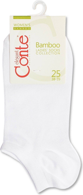 Носки Conte Elegant Bamboo ультракороткие из бамбуковой пряжи 000 (р.23-25, белый)