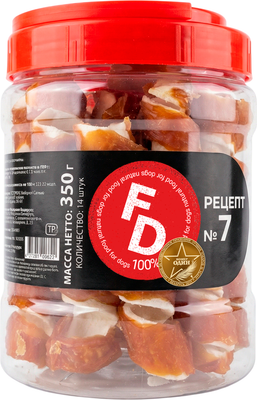 Лакомство для собак For Dogs Рецепт №7 Завитушка с кроликом / TUZ965 (14шт)