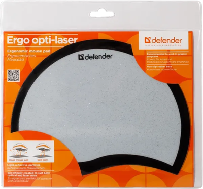 Коврик для мыши Defender Ergo Opti-Laser / 50511 (черный/серебристый)