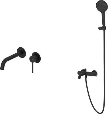 Комплект смесителей Oliveeka OL-639017+88869017-MB (черный матовый)