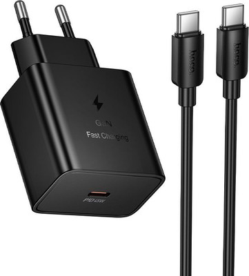 Зарядное устройство сетевое Hoco N77 + кабель Type-C to Type-C (черный)