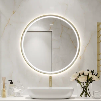 Зеркало Континент Tior Gold LED D90 (золотой)