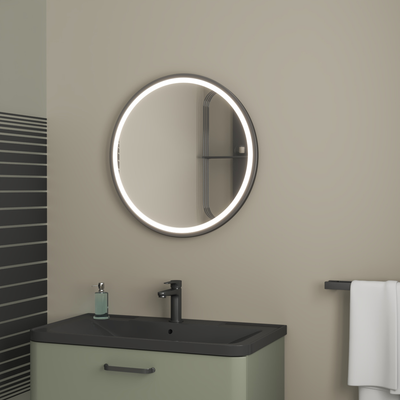 Зеркало Veneciana Tibr 60 (черный, светодиодное, бесконтактное)