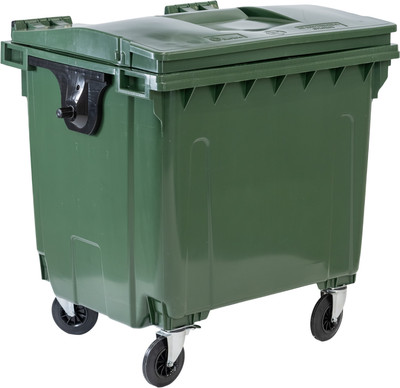 Контейнер для мусора ЭкоЛайн-ВторПласт KR1-CK-ZZZ (1100л, зеленый)