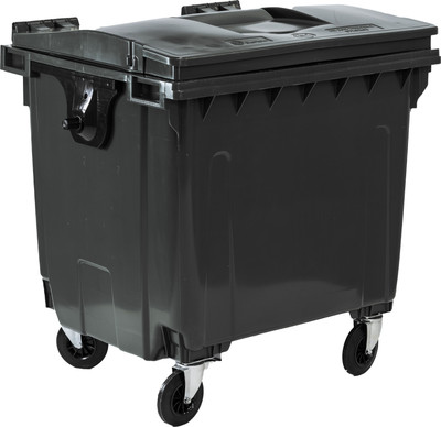 Контейнер для мусора ЭкоЛайн-ВторПласт KR1-CK-TTT (1100л, темно-серый)