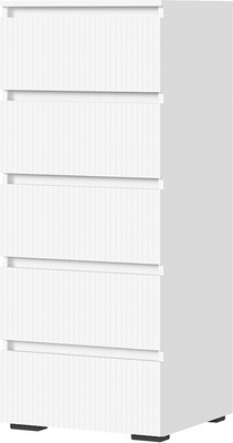 Комод Стендмебель Хелен КМ 03 502 5 ящиков (белый супермат/белый)