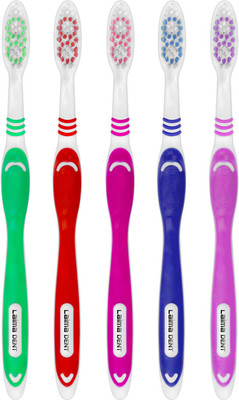Набор зубных щеток Laima Dent средней жесткости / 609691 (50шт, в ассортименте)