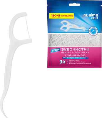 Зубная нить Laima Dent 609402 (155шт)