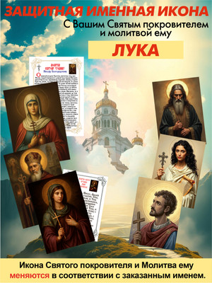 Икона Wolves Защитная именная Лука с молитвой 5113