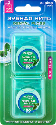 Зубная нить Laima Dent Мята / 609414 (100м)