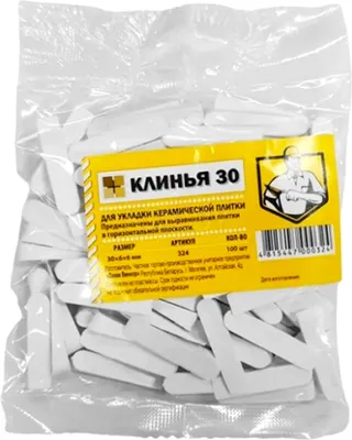 Клинья для выравнивания плитки No Brand 30x6x6 пластмассовые (100шт)