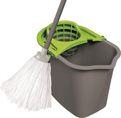 Набор для уборки York Set с прямоугольным ведром (10л, серый/черный)