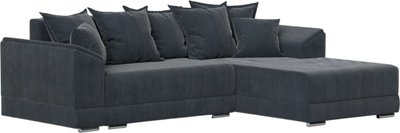 Диван угловой Лига Диванов NordWood правый угол (велюр, Cilium Grafit, серый)