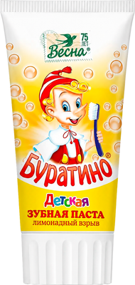 Зубная паста ВЕСНА Буратино Лимонадный взрыв детская (75г)