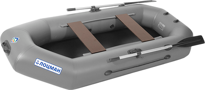 Надувная лодка Лоцман Гребная под мотор стандарт ЛС-240 (серый)