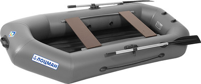 Надувная лодка Лоцман Гребная под мотор стандарт ЛС-240 ВНД (серый)