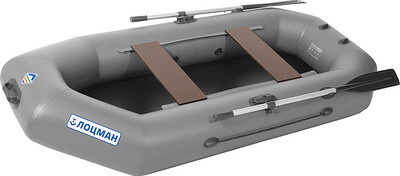 Надувная лодка Лоцман Гребная под мотор стандарт ЛС-260 (серый)