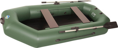 Надувная лодка Лоцман Гребная под мотор стандарт ЛС-260 (зеленый)