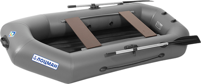 Надувная лодка Лоцман Гребная под мотор стандарт ЛС-260 ВНД (серый)